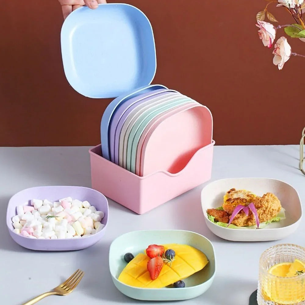 10 Pieces Modern Plate Set With Stand