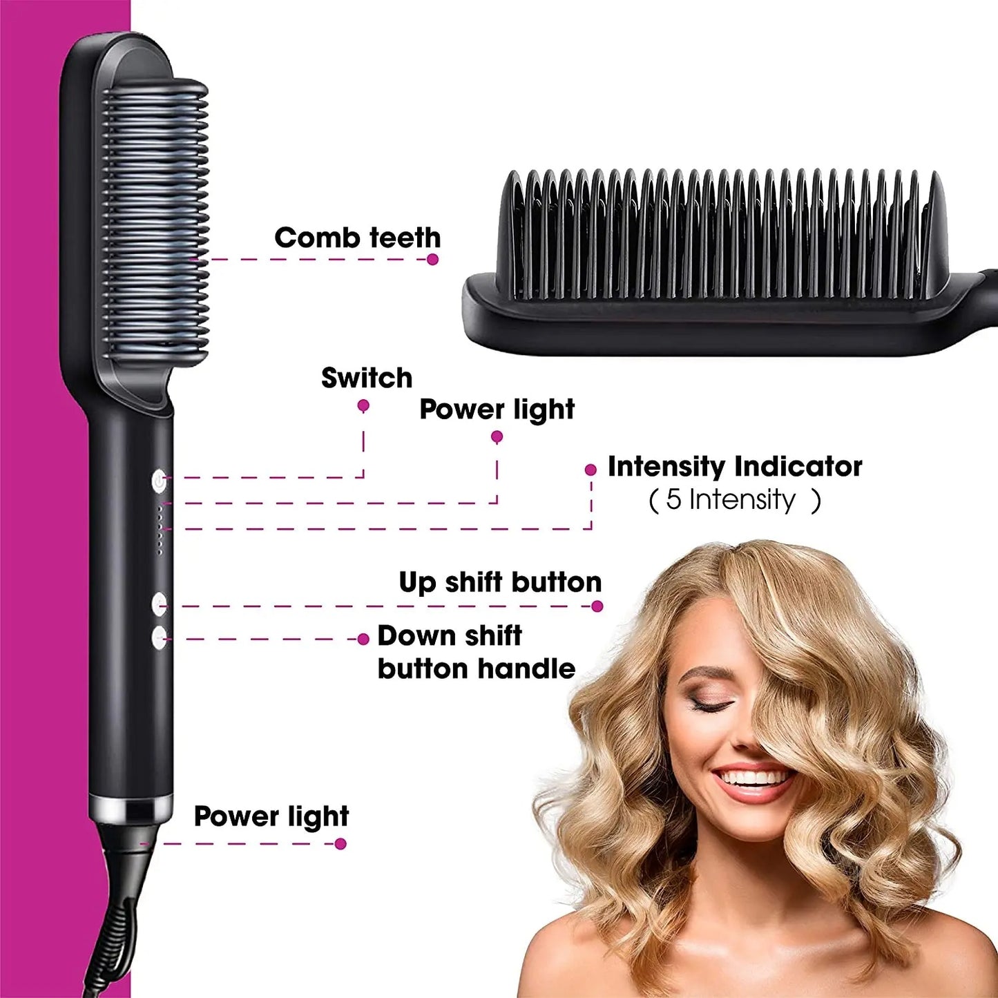 2-IN-1 HAIR STRAIGHTENER PROFESSIONAL STYLING BRUSH